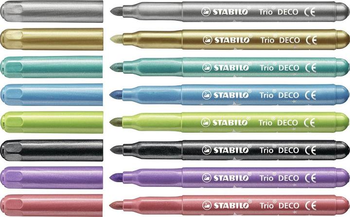 Productafbeelding STABILO Trio DECO metalen viltstift (Veelkleurig, 8 x)