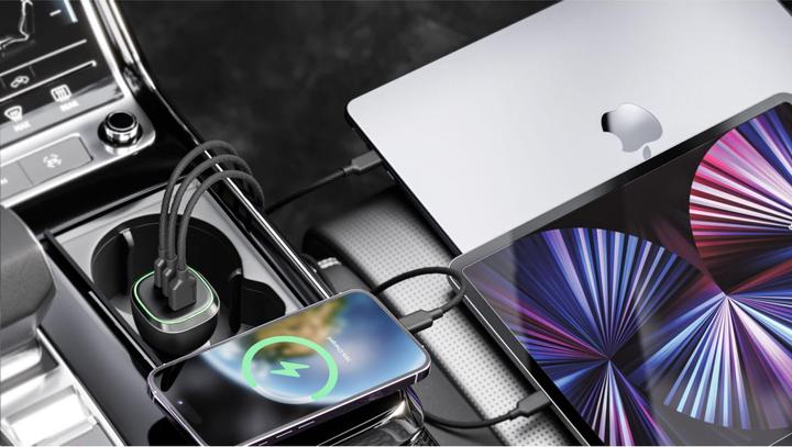 Produktbild Alogic Lagegerät Auto 165W 2xUSB-C+1xUSB-A + 240W Kabel 1m
