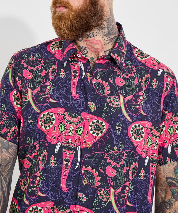 Actual product image Joe Browns Elephant Print Statement Short Sleeve Shirt (XL)