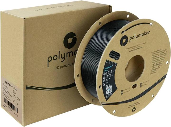 Actual product image Polymaker PolySonic High Speed PLA (PLA, 1.75 mm, 1000 g, Black)
