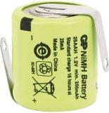 Actual product image GP Batteries NiMH battery, GP, industrial cell with solder tags, 16.6x14.2mm, 1.2V/250mAh (250 mAh)