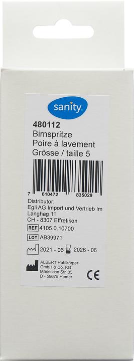 Produktbild Sanity Birnspritze Gr5 89ml zweiteilig
