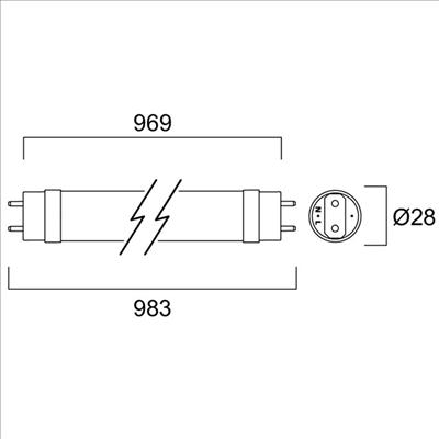 Produktbild LED Röhre 28x983mm 12W 4000K 1800lm (G13, 12 W, 1800 lm, 1 x, D)