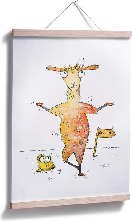 Image du produit Trenddeko Lama et oiseau (30 x 40 cm)