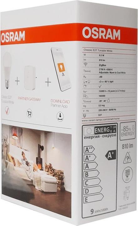 Produktbild Osram Smart+ A (E27, 9 W, 810 lm, 1 x, F)