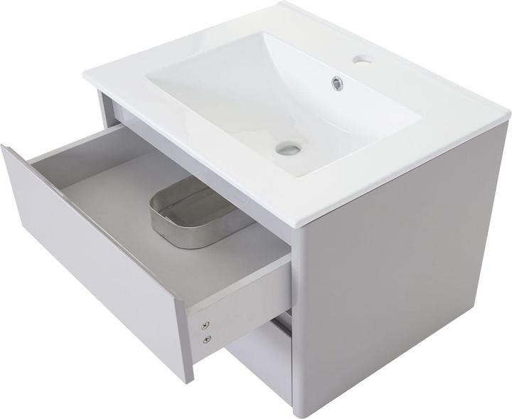 Immagine prodotto Mendler Lavabo + mobiletto, lavabo lavabo, lucido 50x60cm - grigio