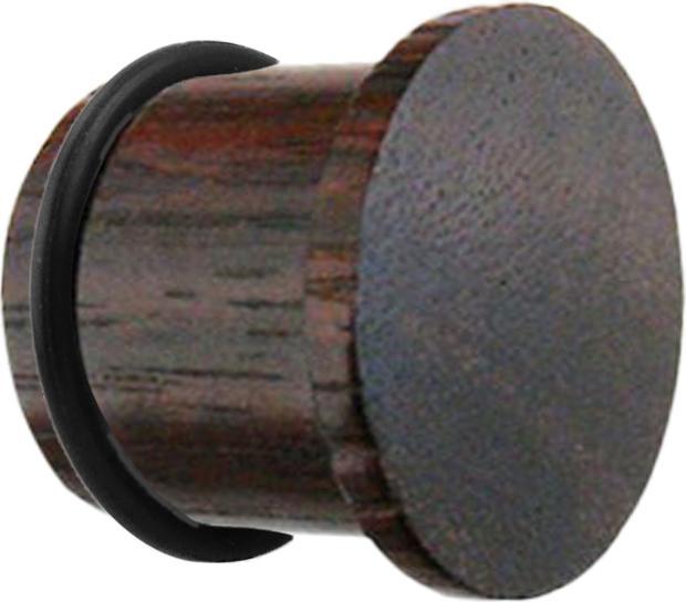 Star Piercing Flared Plug Flach aus Narra Holz mit O-Ring (Organisch, ohne Messing)