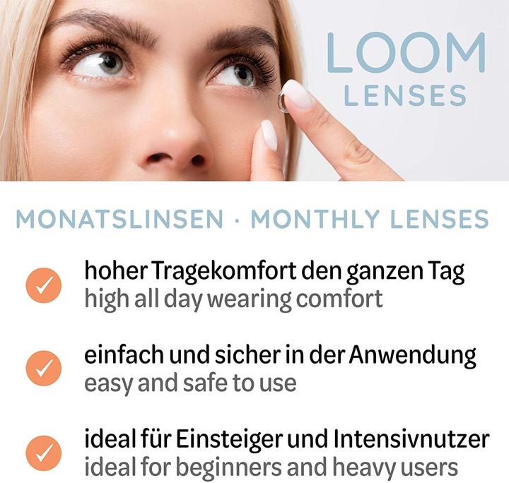 Actual product image LOOM Lenses LOOM Monatslinsen - 3 Stück - weich | BC 8.6 | DIA 14.2 (-12, 3 Piece, Monthly lens)