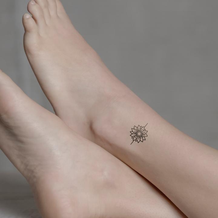 Produktbild minink Temporäres Tattoo – Sonnenblume mit Strich