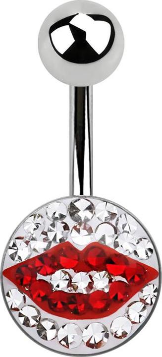Star Piercing Banane silber mit Kussmund (Chirurgenstahl 316L)