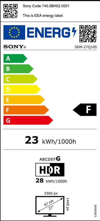 Energie-Label Sony Inzone M10S (2560 x 1440 Pixel, 26.90")