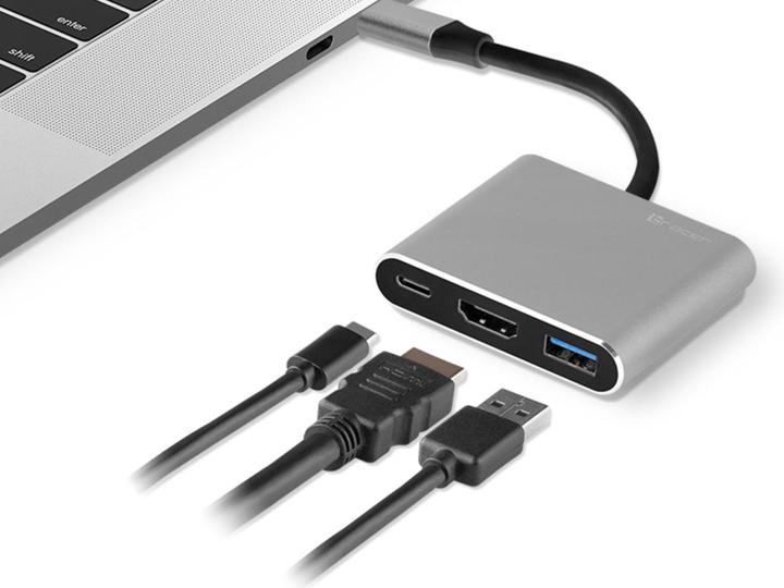 Produktbild Tracer A-1 USB 3.2 Gen 1 (3.1 Gen 1) Type-C Aluminium (USB-C, 3 Ports)