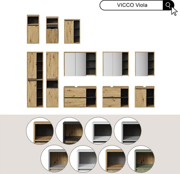 Produktbild Vichy Badmöbel-Set Viola, Grün/Artisan, 3 Teile