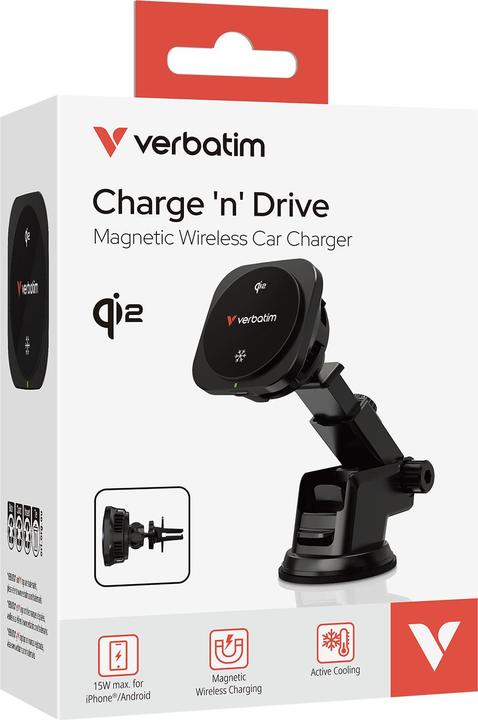 Produktbild Verbatim Charge'n'Drive Magnetic Wireless Car Charger Qi2 31861