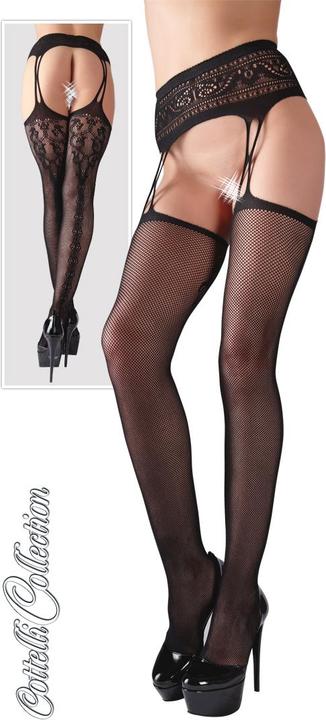 Actual product image Cottelli Collection Suspender and stockings one piece (L, XL)