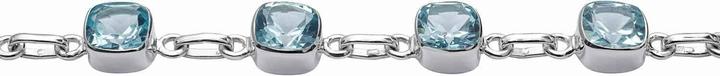 Image du produit Loberon Bracelet Lilianne argent/bleu (16 cm, Chaîne : argent sterling 925, Ornement : Pierre précieuse en topaze)