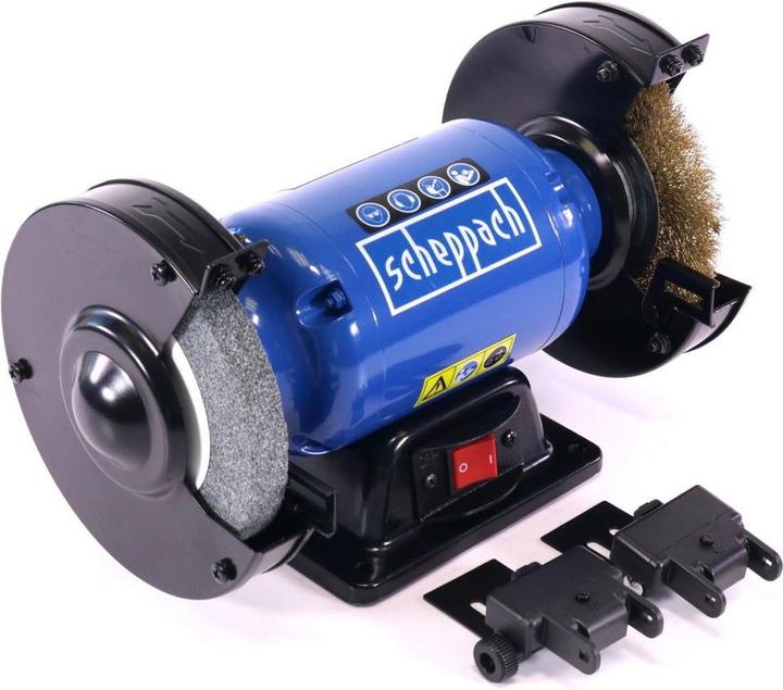 Actual product image Scheppach SM150LB Ponceuse double avec brosse - 230-240V 50Hz 400W - 150mm (Bench grinder, 400 W)