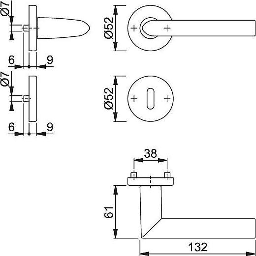 Immagine prodotto Hoppe Set di maniglie a leva 1140/42KV/42KVS Stockholm (Maniglia della porta)