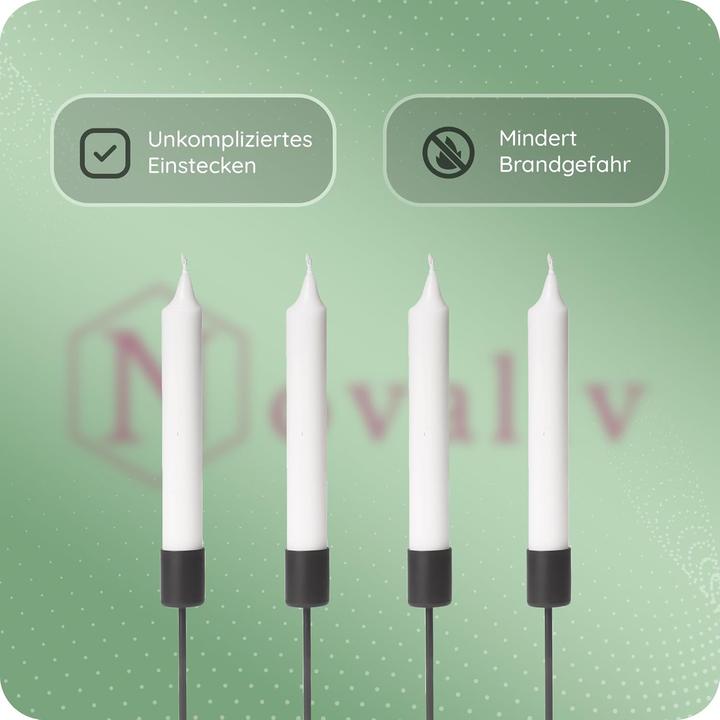 Actual product image Novaliv 4x Stick Candle Holder Black I Candle Pick 10 x 2,5 cm Candle Plug for Stick Candles I
