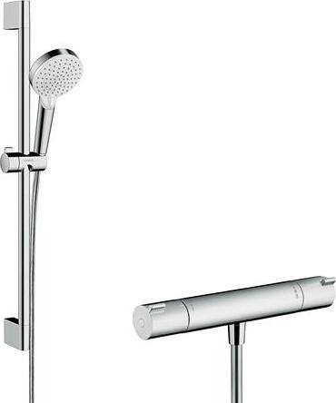 hansgrohe Ecostat 1001 CL thermostat de douche (13213000) med Crometta Vario brusersaet 65 cm (26532400)