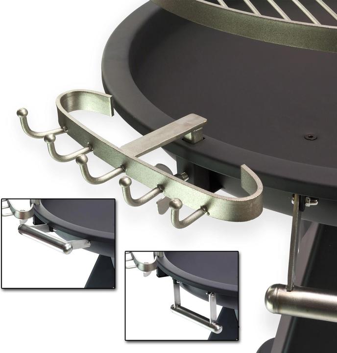 Image du produit Dema Barbecue au charbon de bois Barbecue rond Grille tournante en acier inoxydable (75 cm)