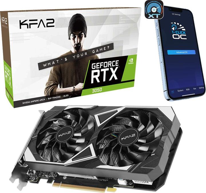 Image du produit KFA2 GeForce RTX 3050 EX 1-Click OC (6 Go)