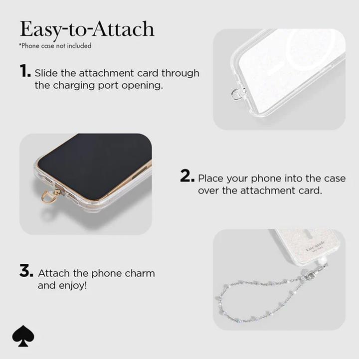 Immagine prodotto Kate Spade Universal Phone Charm Wristlet – Universelles Telefonband (Dazzle Chain Silver)