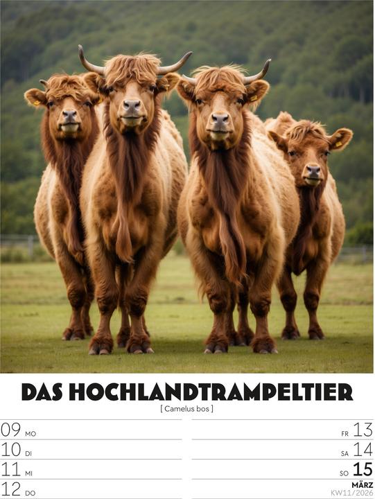 Actual product image Verrücktes Tierleben - Wochenplaner mit KI-Bildern Kalender 2026 (25 x 33 cm, German)