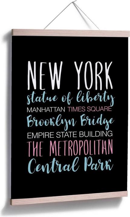 Actual product image Trenddeko New York words (120 x 150 cm)