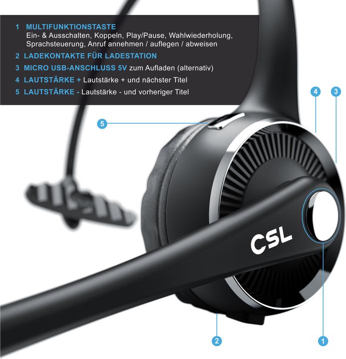 Produktbild CSL Headset (Kabellos, USB-A)