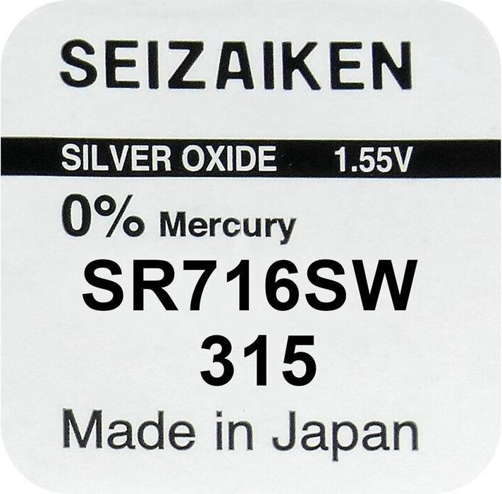 Valeurs nutritives et ingrédients Seiko 315 / SR716SW - 10 piles boutons (10 pcs, 21 mAh)
