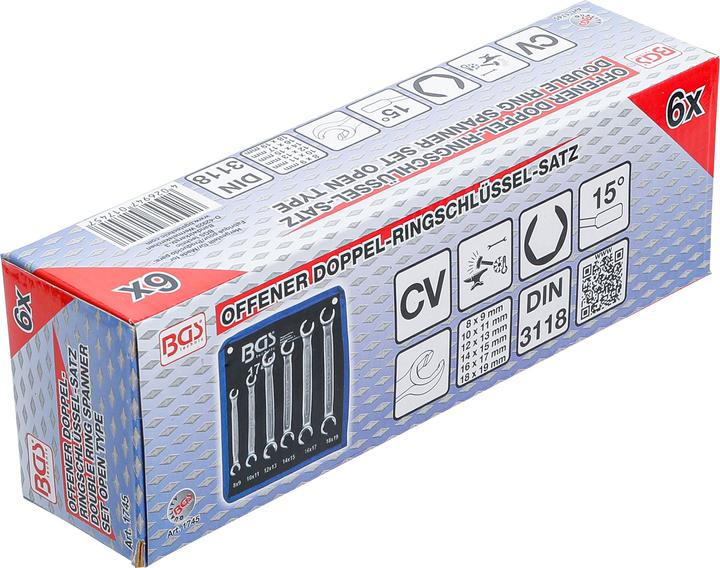Image du produit BGS Jeu de clés mixtes ouvertes
