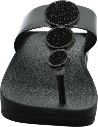 Actual product image Fitflop Halo Bead Circle Metallic Toe Post Sandals (41)