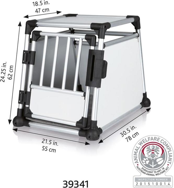 Produktbild Trixie Transportbox Aluminium small (Hund, Abschliessbar, Atmungsaktiv)
