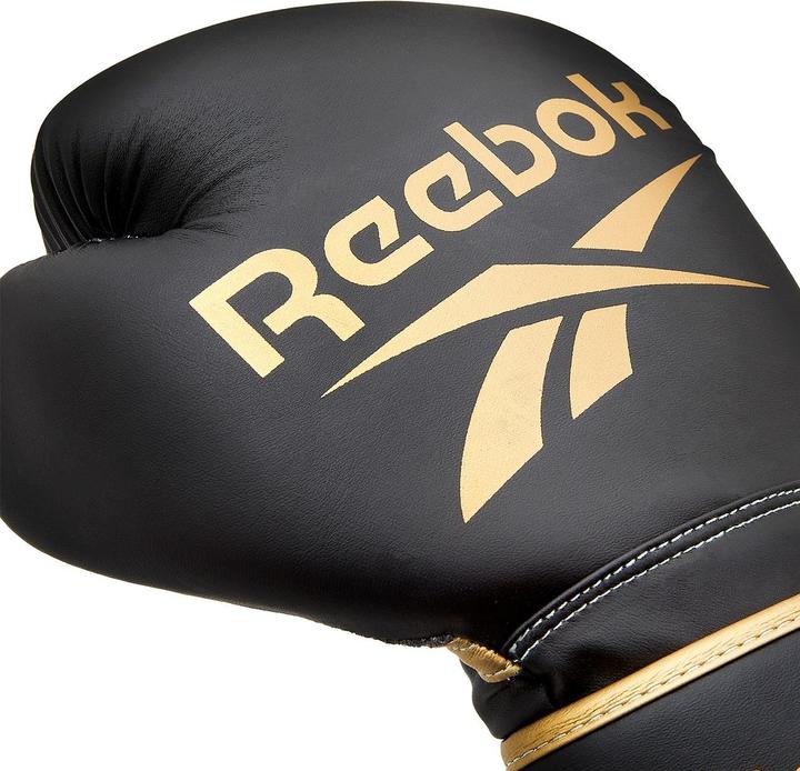Actual product image Reebok Boxing Gloves Black/Gold (12 OZ, 12)