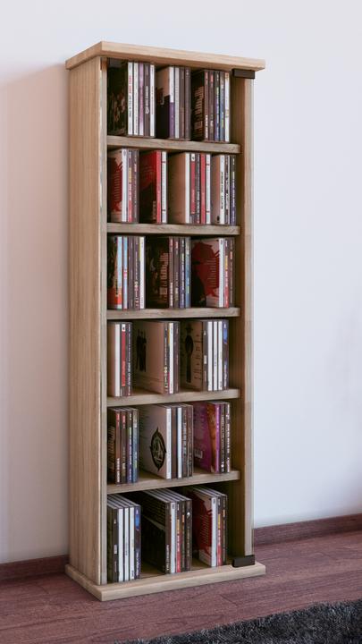 Produktbild VCM Holz CD DVD Stand Regal Vetro mit Glastür (31 x 18 x 92 cm)