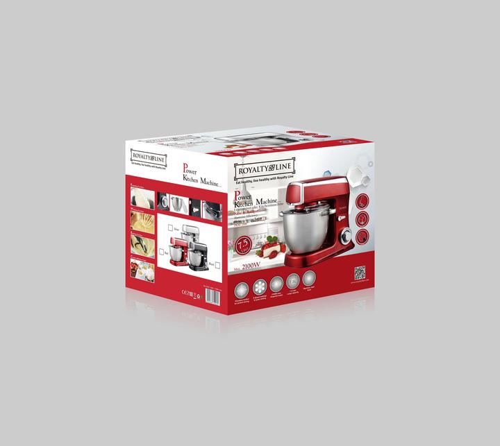 Produktbild Royalty Line PKM2100 Keukenmachine - Keukenrobot - 2100W - Keukenmixer met 6 Snelheidsstanden + LED, incl. G (2100 W)