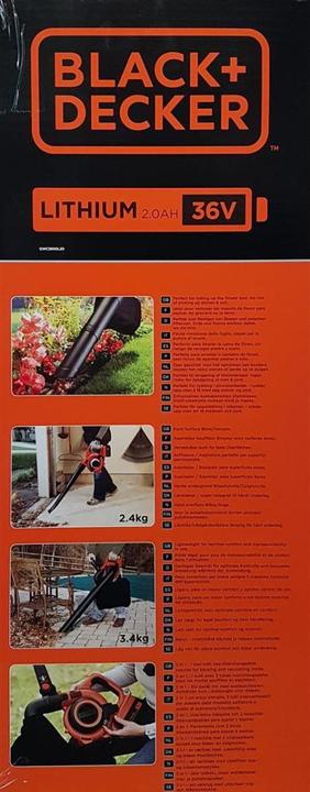 Immagine prodotto Black & Decker Gwc3600l20 (Batteria ricaricabile, Aspiratore e soffiatore, Soffiafoglie, Aspirafoglie)