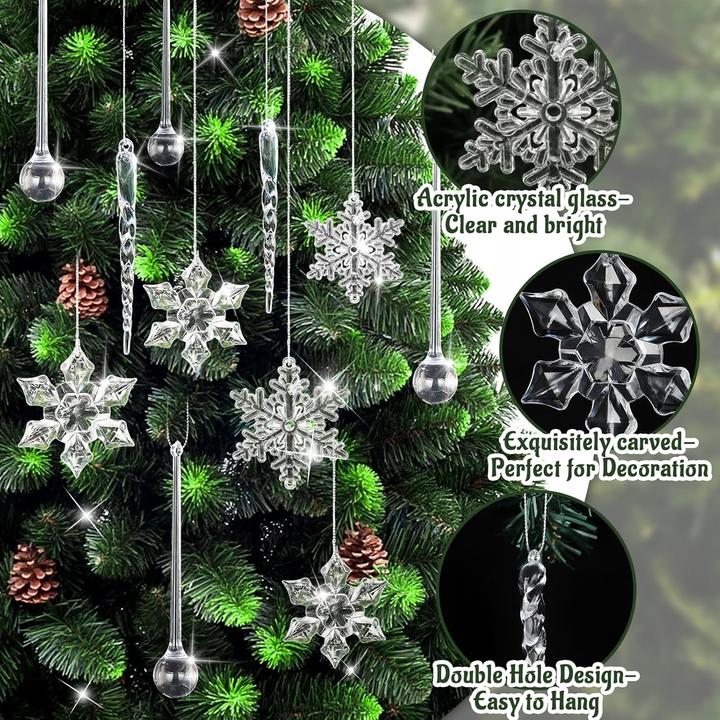 Produktbild Tutukyle 40-teiliges Weihnachtsbaumschmuckset Eiszapfen & Schneeflocke (40 -teilig)
