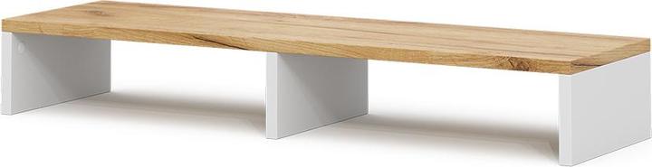 Vichy Monitorständer Tomy, Weiss/Goldkraft Eiche, 80 x 12 cm