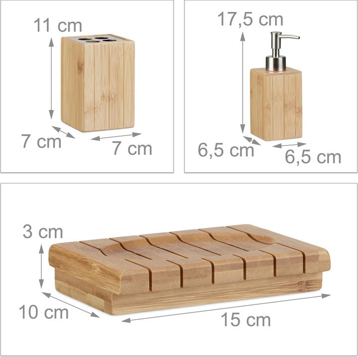 Immagine prodotto Relaxdays Accessori per il bagno in bambù