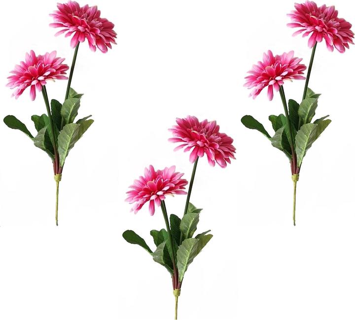 NTK-Collection Gerbera 2-stielig 3er Set Pink (40 cm)