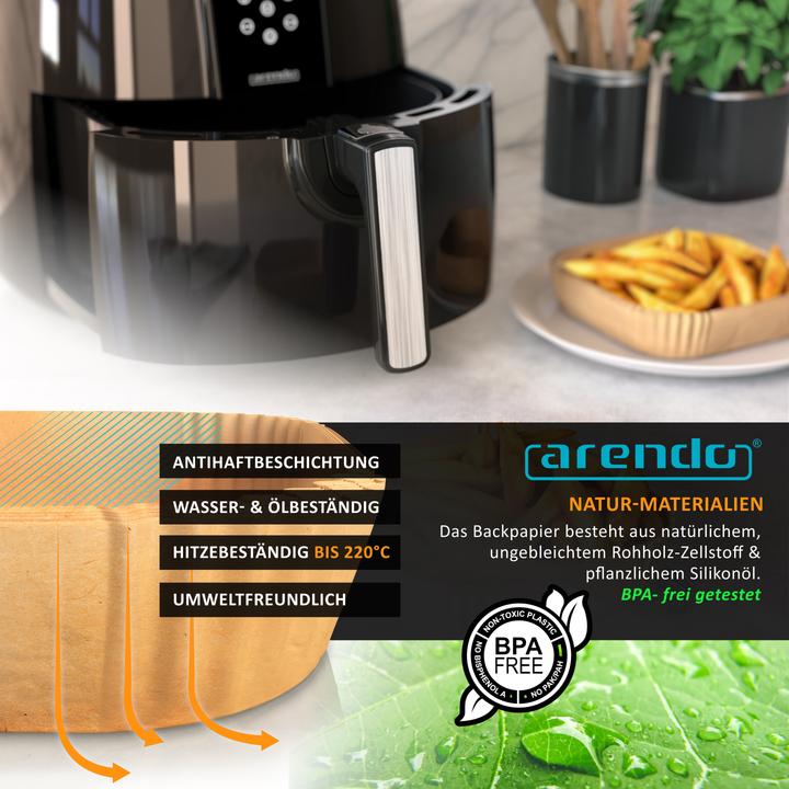 Immagine prodotto Arendo Heissluftfritteuse XXL Airfryer 5,2 L, bis 200 Grad, 3D Umluftsystem, Display, 1800 W, Fritteuse (Spina CH)