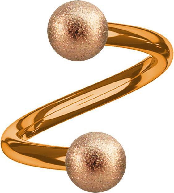Star Piercing Micro Spirale rosegold mit zwei Kugeln gesprenkelt (Chirurgenstahl 316L)