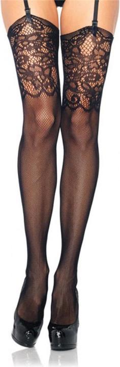 Actual product image Leg Avenue Suspender stockings with lace pattern (S, M, L)