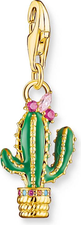 Immagine prodotto Thomas Sabo Ciondolo Charm Cactus verde placcato oro (Argento 925, Smalto)