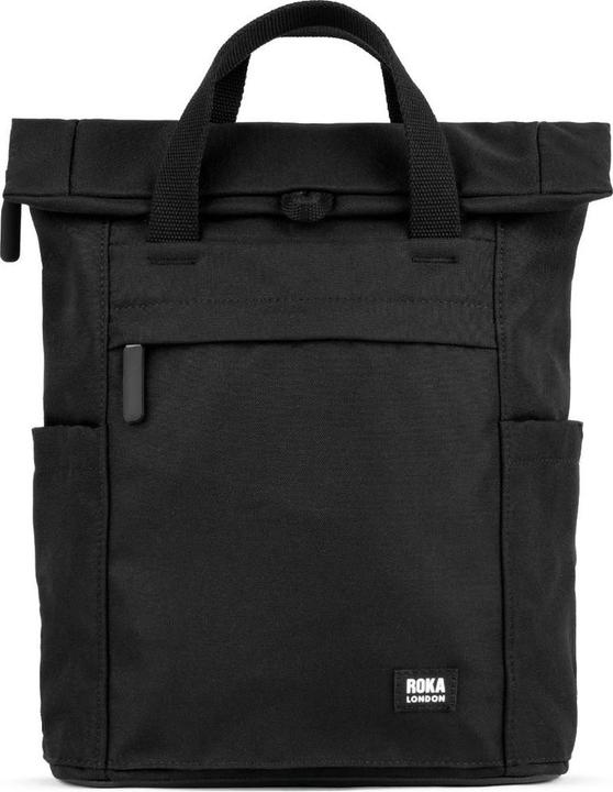 Roka London Finchley A Sustainable All Black Ash Small Recycled Canvas (10 l)