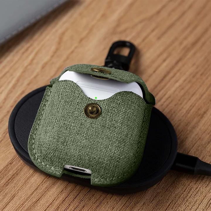 Actual product image TwelveSouth AirSnap Fabric Case for AirPods Olive Green (Headphone bag)