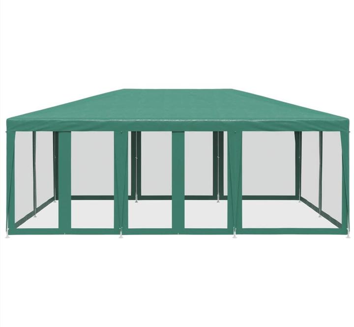 Produktbild VidaXL Partyzelt Pavillon Festzelt mit 10 Mesh-Seitenteilen Grün 6x4m HDPE (600 cm, 400 cm)