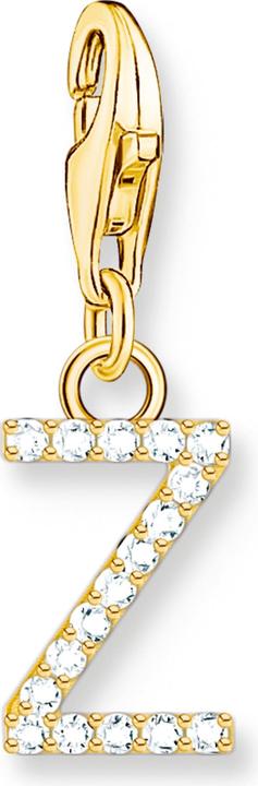 Produktbild Thomas Sabo Charm-Anhänger Buchstabe Z mit Weissen Steinen Vergoldet (925er Silber)